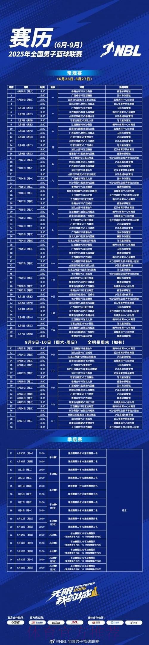 中国篮球协会公布2025年竞赛日历 中国篮球协会公布2025年竞赛日历